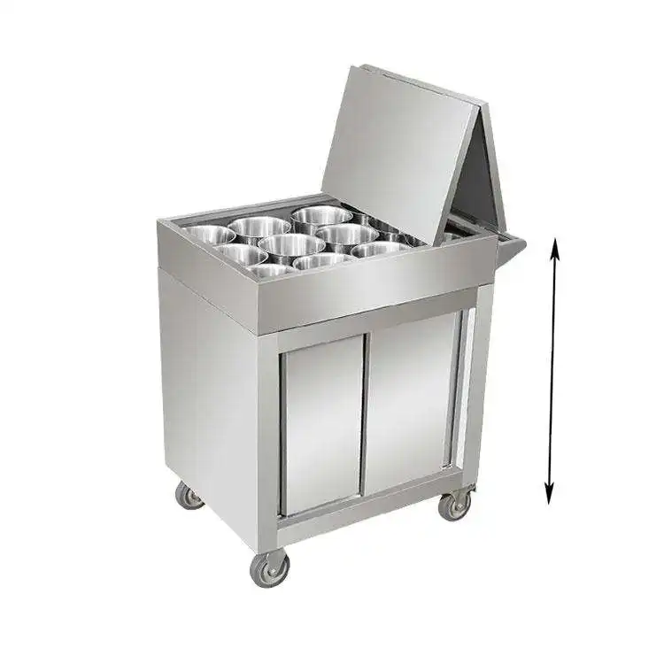 Lyroe Factory Supply Stainless Steel Commercial Kitchen Equipment Mobile Cart Trolley Seasoning Table