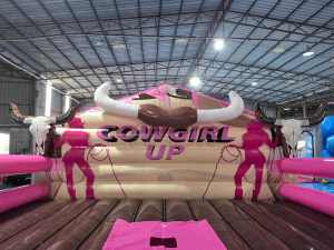 Toro Mecánico Inflable Rosa para Fiestas y Eventos, de Grado Comercial, con Colchón de PVC - Product Image 6