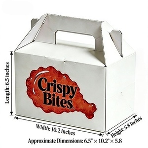 Nuevo diseño para llevar, piezas de <span class=keywords><strong>pollo</strong></span> frito coreano, caja de embalaje de comida rápida frita, contenedor de comida rápida, fiambrera de papel, biodegradable - Product Image 2