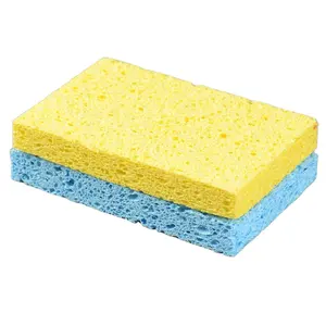 Magic Eco Friendly Compressed Cellulose Sponge Pure Color Blue Yellow Dish Washing Cleaning Sponge