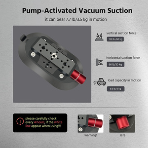 Support de fixation <span class=keywords><strong>à</strong></span> ventouse ovale en alliage d'aluminium YUANYU de 6 pouces, anodisé dur, avec vis et trous M6 de 1/4'' et 3/8'' pour montage de caméra Insta360 sur voiture - Product Image 3