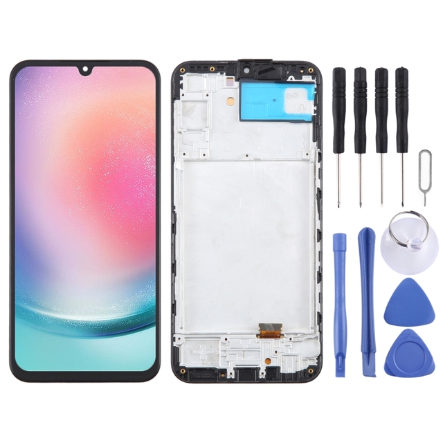 For Samsung for Galaxy A24 SM-A245F 6.43 Inch OLED Display Touch Screen Digitizer Full Assembly with Frame Replacement Part