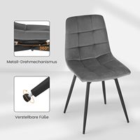 Chaises de salle à manger pivotantes pour salle à manger cuisine salon chaises de cuisine rembourrées avec dossier couverture en velours avec pieds en métal