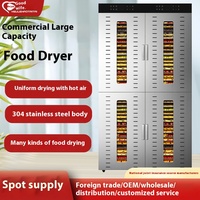 Déshydrateur alimentaire commercial 96 plateaux en acier inoxydable, séchoir électrique à fruits, herbes et saucisses à air chaud, certifié CE ETL, vente en gros usine