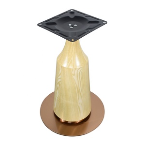 Bán Chạy Nhất Thương Mại Kim Loại Đồ Nội Thất Chân Thép Không Gỉ Rose Gold + Ánh Sáng Màu Sồi Hình Dạng Đặc Biệt Ống Bàn Ăn Cơ Sở - Product Image 2