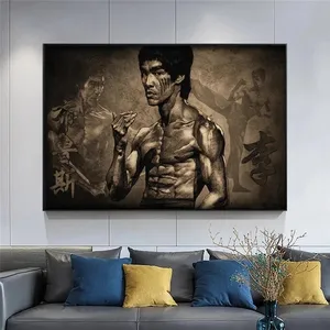 Moderne Portretkunst Posters En Prints Muurkunst Canvas Schilderij Kung Fu Superstar Bruce Lee Foto Voor Woonkamer Interieur
