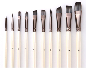 10 pinceaux de forme de cheveux en nylon différents pour la <span class=keywords><strong>peinture</strong></span> acrylique aquarelle - Product Image 2