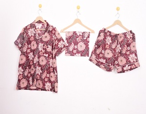 Conjuntos de Pijamas Cortos de Algodón Estampados a Mano, Estilo Vintage, Transpirables, para Venta al Por Mayor - Product Image 2