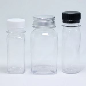 2oz 4oz 6oz 8oz 12oz 16oz Plastic Juice Bottle With Cap 60ml 120ml 250ml 350ml Square Juice Bottles With <b>Tamper</b> Evident Caps - Product Image 1