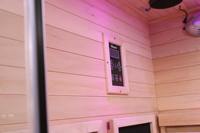 Cabine de sauna infrarouge à spectre complet en bois massif pour 2 personnes avec éclairage étoilé