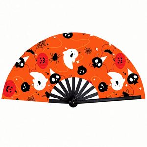 Grand éventail pliant chinois portable pour festivals de musique et spectacles EDM, décorations de fête et cadeaux à motifs bambou - Product Image 1