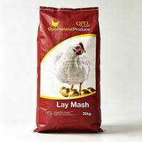 Sac tissé en PP de 20 kg avec film BOPP laminé et impression couleur pour l'emballage d'aliments pour volailles (poulets de chair)