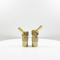 Raccords rapides en laiton de type américain pour tuyau, à 45 degrés, femelle, à débit ouvert, pour refroidissement par eau, usage domestique, 0-15 bars
