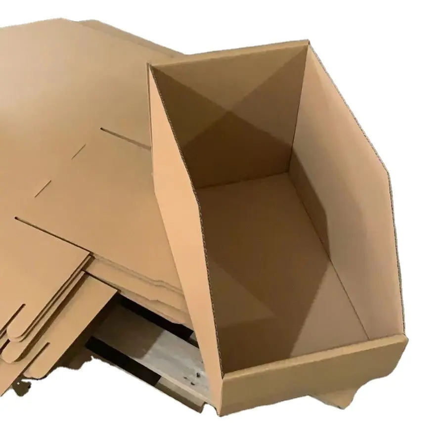 Kotak kertas rak lebar karton lipat Diagonal cantik tahan lama dengan bahan tempat kotak kertas elegan dan praktis