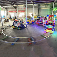 Train électrique gonflable à LED pour parc d'attractions extérieur/intérieur, avec rails métalliques colorés et lumineux pour enfants, à usage commercial