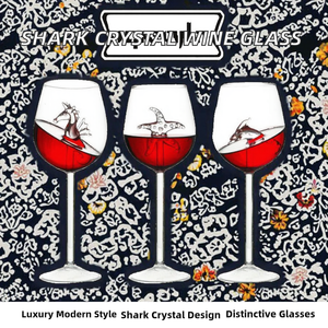 Verres à Brandy Modernes de Luxe Côtelés Modèle Requin de Plage Mr Panda Raymond 300ml 10 Ounces avec Verre à Vin Rouge en Cristal 3D Intégré - Product Image 2