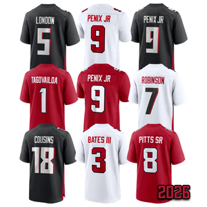 Camiseta de Fútbol Americano de Drake London 2026 para Hombre, Cosida, con los Nombres de Bijan Robinson, Jalon Walker, Tua Tagovailoa, Michael Penix, Kyle Pitts, Tallas S-3XL - Product Image 1