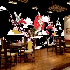 Op Maat Gemaakt Japans Bloemenbehang 3d Muurschildering Waterdicht Restaurant Decor Muur - Product Image 3