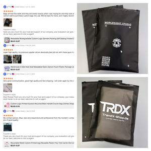 Sac d'emballage en plastique transparent givré avec fermeture éclair, personnalisé avec logo, réutilisable, pour vêtements, maillots de bain, t-shirts - Product Image 6
