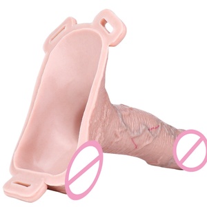 Dildo con correa de fábrica, pantalones de cuero con dildo hueco, funda realista para pene, alargador de pene masculino para diversión sexual en pareja - Product Image 3