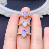 Factory Wholesale 925 Sterling Silver Natural White Opal Ring Simple Stylish Fine Jewelry Wedding Anniversary Gift OEM ODM