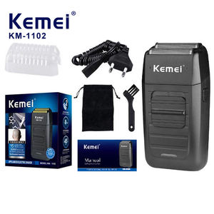 Afeitadora Eléctrica Recargable Km-1102 para Hombre, Doble Cuchilla, Alimentación USB, para Rostro, Venta al Por Mayor, 3w - Product Image 1