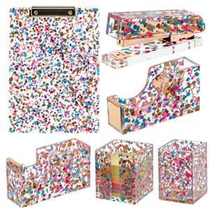 ชุดเครื่องเขียนสำนักงานสำหรับธุรกิจสีทองแชมเปญ รุ่น 1 จากโรงงาน JSM ผลิตจากอะคริลิกพิมพ์ลายโดยตรงจากโรงงานในจีน - Product Image 3