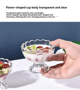 Gobelets et bols en verre transparent pour crème glacée, 150 ml, écologiques, design moderne, pour la maison, le thé au lait, les desserts, le yaourt, les salades - Product Image 4
