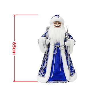 Año Nuevo <span class=keywords><strong>ruso</strong></span> Lujo Papá Noel Diseño personalizado Oro azul Reutilizable Ecológico Papá Moroz Bolsa de regalo Decoración interior Muñeca - Product Image 3