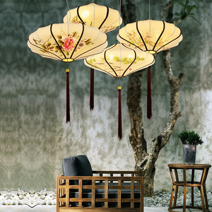 Chinese Style Pendant <b>Light</b> Round E27 LED Single Head Home Decor Lamp - Product Image 5