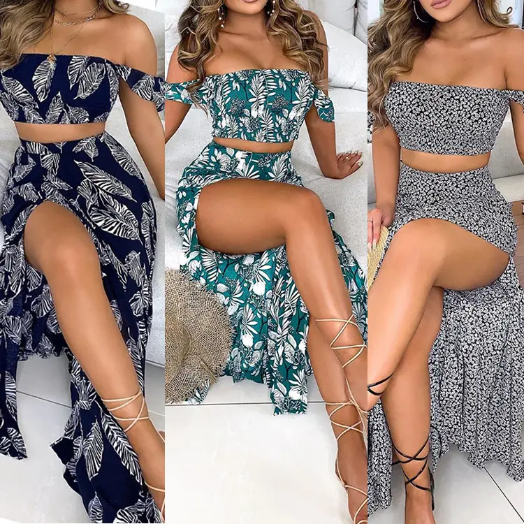 TOB new product floral dress women dress casual Sleeveless slit women's plus size dress