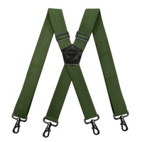Bretelles pour hommes en gros, modèle X-Back, en sangle grain de maïs de 3,8 cm, avec 4 crochets métalliques noirs, élastiques et réglables