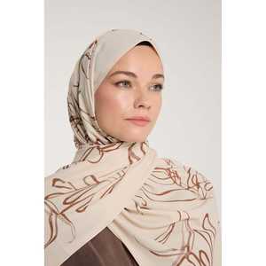 Pañuelo Cuadrado y Pañuelo de Bolsillo con Diseño de Hojas en Tono Beige Marrón Puro, Calidad Premium con Diseño Elegante - Product Image 1