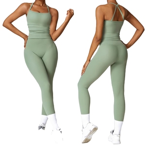 Conjuntos de Yoga al por Mayor para Mujer, Novedad, Ropa Deportiva para Exteriores con Logotipo Personalizado, Conjunto de Gimnasio de Nailon y Spandex - Product Image 6