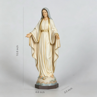 Statue de la Vierge Marie grandeur nature en résine époxy, peinte à la main, artistique, religieuse, catholique, pour intérieur/extérieur, maison, église, pyramide, fée