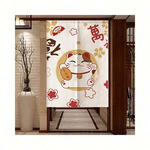 Cortina de Tela Opaca para Puerta de Cocina o Baño, Estilo Japonés, con Impresión Personalizada, de Lino, Media Cortina, Venta Caliente 2024 - Product Image 1