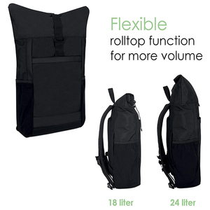 Custom Daypack Made From Recycled Pet Bottles Rucksack for Leisure <b>Roll</b> <b>Top</b> <b>Backpack</b> - Product Image 5