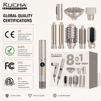 RUCHA OEM Multi Styler 8 en 1 Sèche-cheveux professionnel intelligent, brosse à air chaud ionique, volumateur, boucleur, styler
