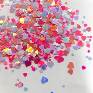 Tùy Chỉnh Hỗn Hợp Màu Sắc Đa Kích Thước Hình Trái Tim Sequins Nhà Máy Bán Buôn PVC Chịu Nhiệt Mài Mòn Kháng Cho Trang Trí - Product Image 3