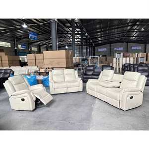 Muebles Frank, Nueva Llegada, Juego de Sofás Reclinables de Cuero Duradero de Estilo Tradicional de Alta Calidad para Sala de Estar - Product Image 1