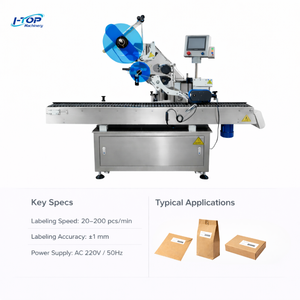 Machine d'étiquetage automatique à plat de haute précision pour sacs, pochettes, cartons, boîtes cosmétiques et boîtes d'expédition – Étiquetage supérieur - Product Image 3