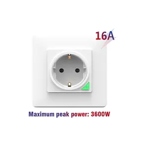 와이파이 벽 와이파이 전원 미터 소켓 16 Amp 스위치 및 소켓 Tuya 스마트 홈 스위치