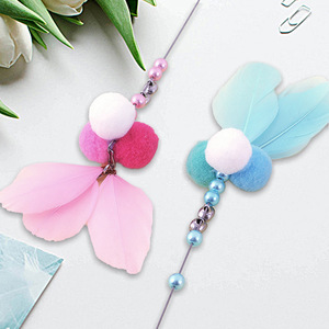 New Eco-Friendly Intelligent Laser <b>Feather</b> Funny Wand Toys Cat Teaser Stick with Bell - Product Image 4