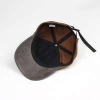 Gorra de béisbol retro de invierno de mezcla de lana cálida con visera de ante sintético y diseño de espiga, talla grande 56cm-64cm, estilo papá, venta al por mayor