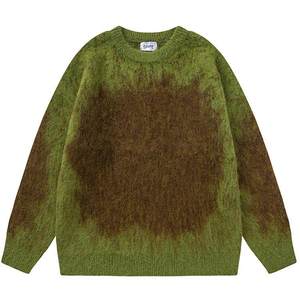 Suéter Personalizado con Degradado Ombre, Estilo Mohair, Cuello Redondo, Unisex, Oversize, Tejido Suave y Esponjoso, Estilo Urbano - Product Image 1