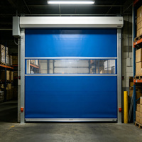 Porte à enroulement rapide en PVC avec fenêtre transparente, à commande automatique, rideau souple, design tropical pour accès au sous-sol