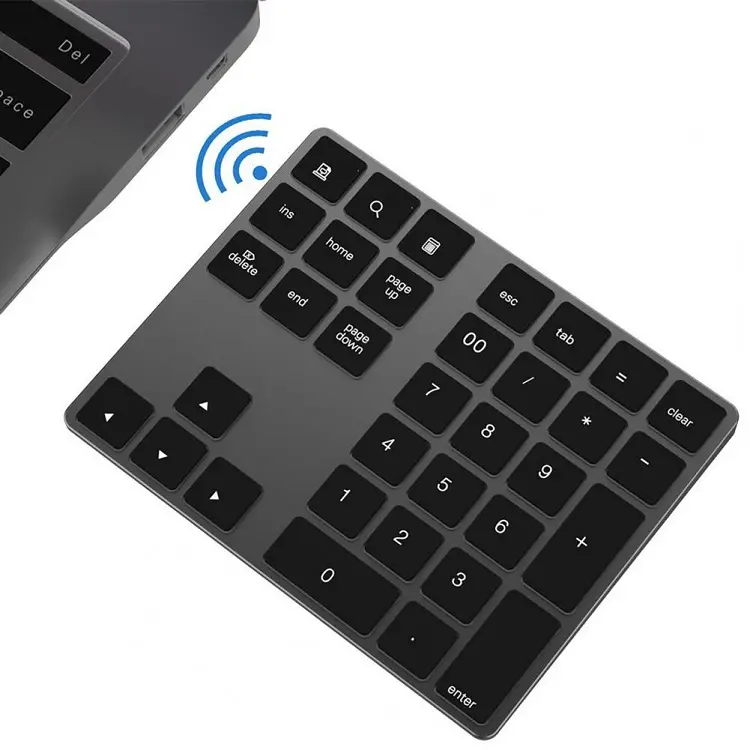 Mini 34Keys Number Keyboard Laptop Rechargeable BT3.0 Keyboard Calculator Wireless Numeric Keypad Keyboard