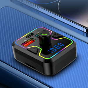 Новинка: Автомобильный FM-трансмиттер KAKU BT5.4+EDR 25W с RGB-подсветкой и поддержкой TF-карт, оптовая продажа напрямую с завода, черный - Product Image 4