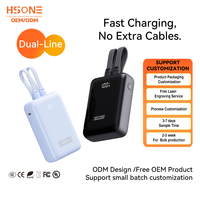 Batterie externe 35W PD 10000/20000mAh à faible MOQ, OEM/ODM, avec câbles doubles intégrés, écran LED, vente en gros LQ13