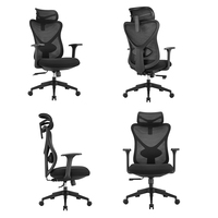 Chaise de bureau de direction au design moderne avec fonctions ergonomiques pivotantes, accoudoirs réglables, matériau en maille, coussin confortable en mousse